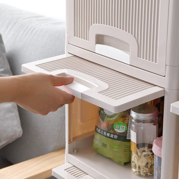 Foldable Storage Cabinet – 4-Layer Plastic Drawers | Velvet Organizers