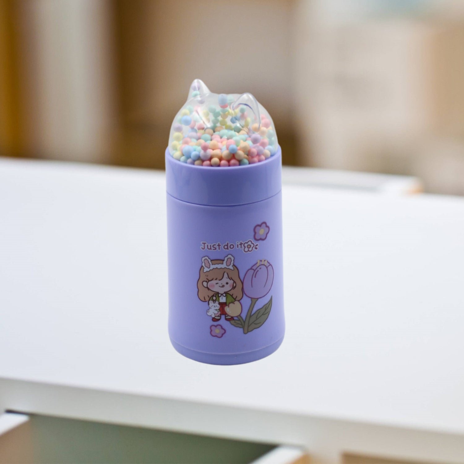 Girl's Glass Water Bottle – Cat Lid & Sparkle Strap | Own Hydrate