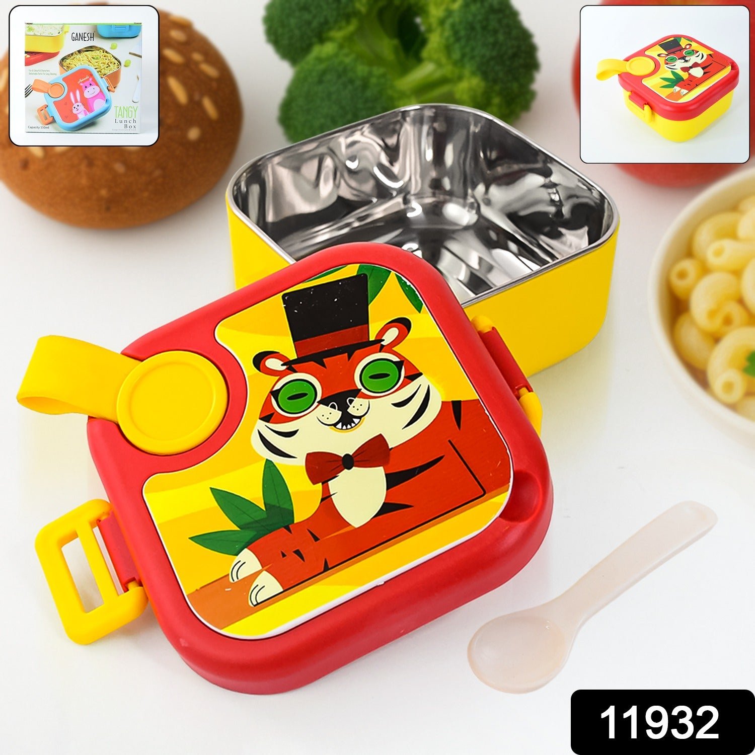 Kids Stainless Steel Lunch Box – Leakproof Tiger Design