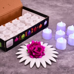 Pink Flameless LED Tealights – Safe Decorative Candles (24 Pcs) | Styleva