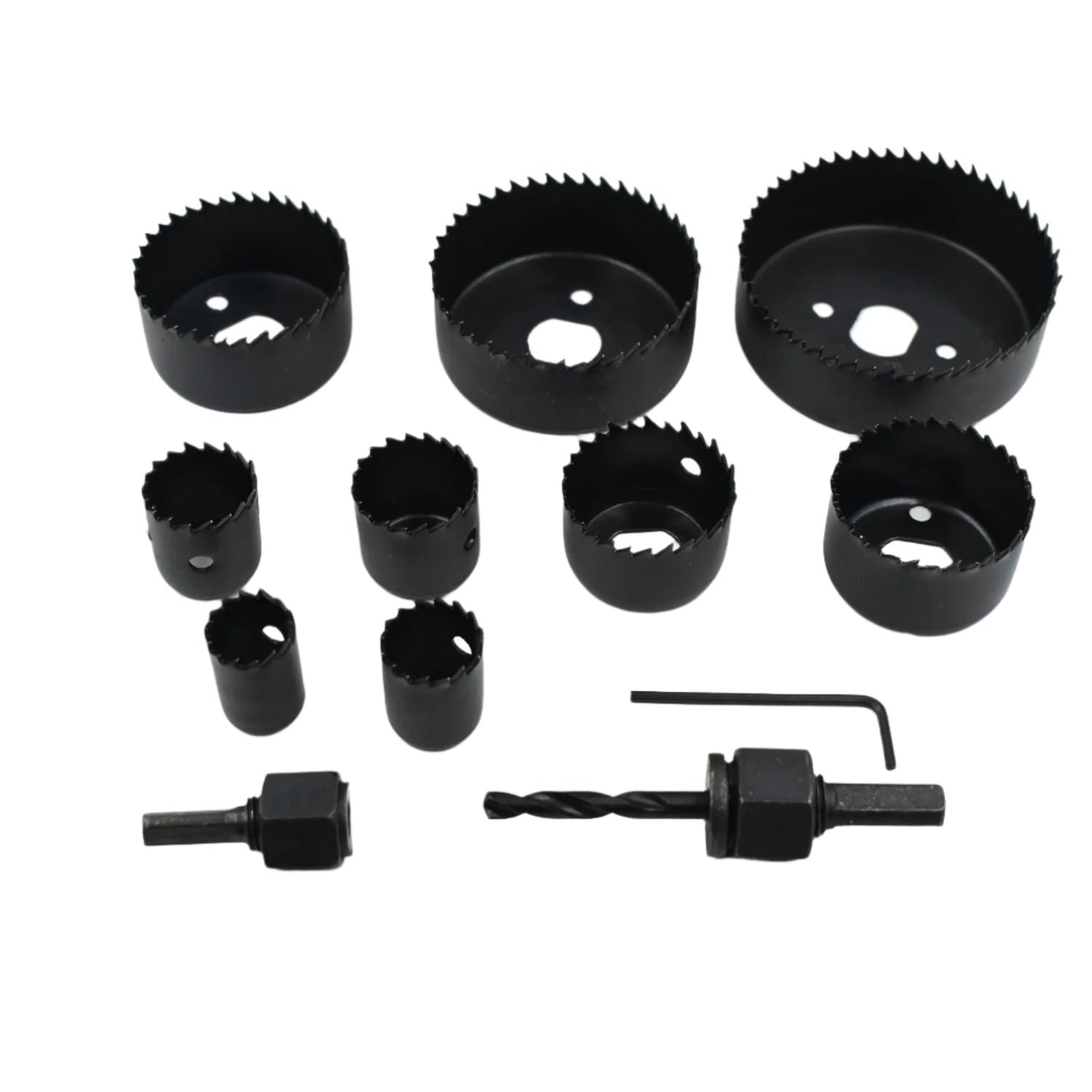 Hole Saw Kit 19-64mm – Carbon Steel Wood Drilling | BoltForce