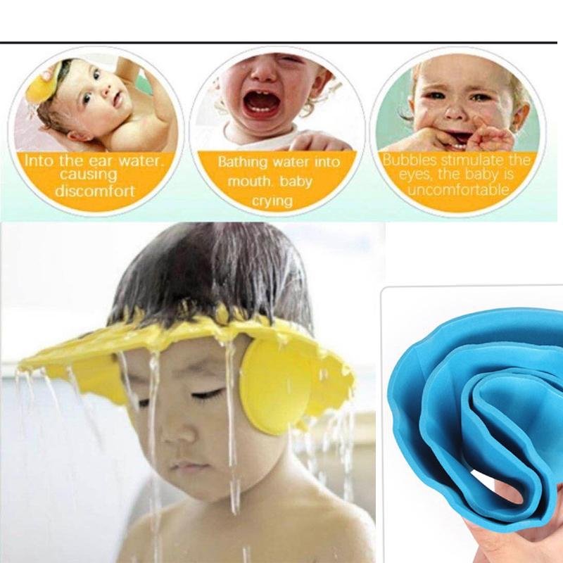 Baby Shower Cap – Adjustable & Soft for Tear-Free Bathing | Mini Bubbles