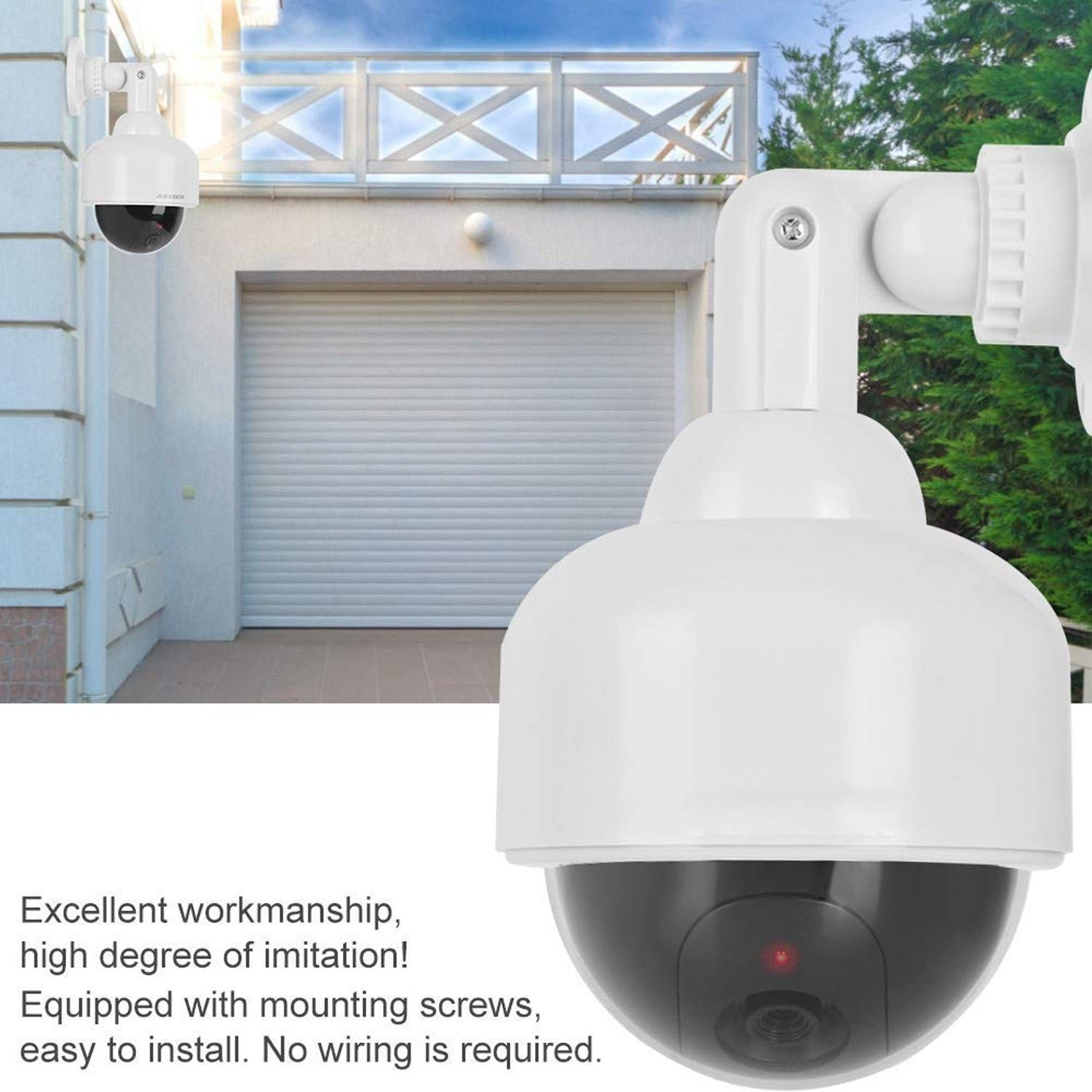 Dummy CCTV Camera – Realistic with Flashing LED & 360° Rotation | Safelix