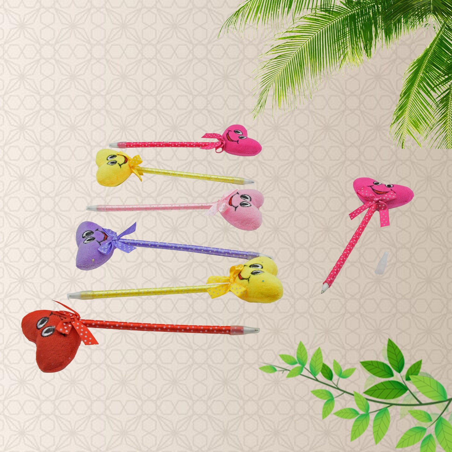 Cartoon Ballpoint Pens – 12-Pack Heart & Rattle Design | InkGlow