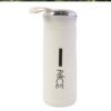 White Glass Water Bottle – Leakproof & Protective Cover 400 ML