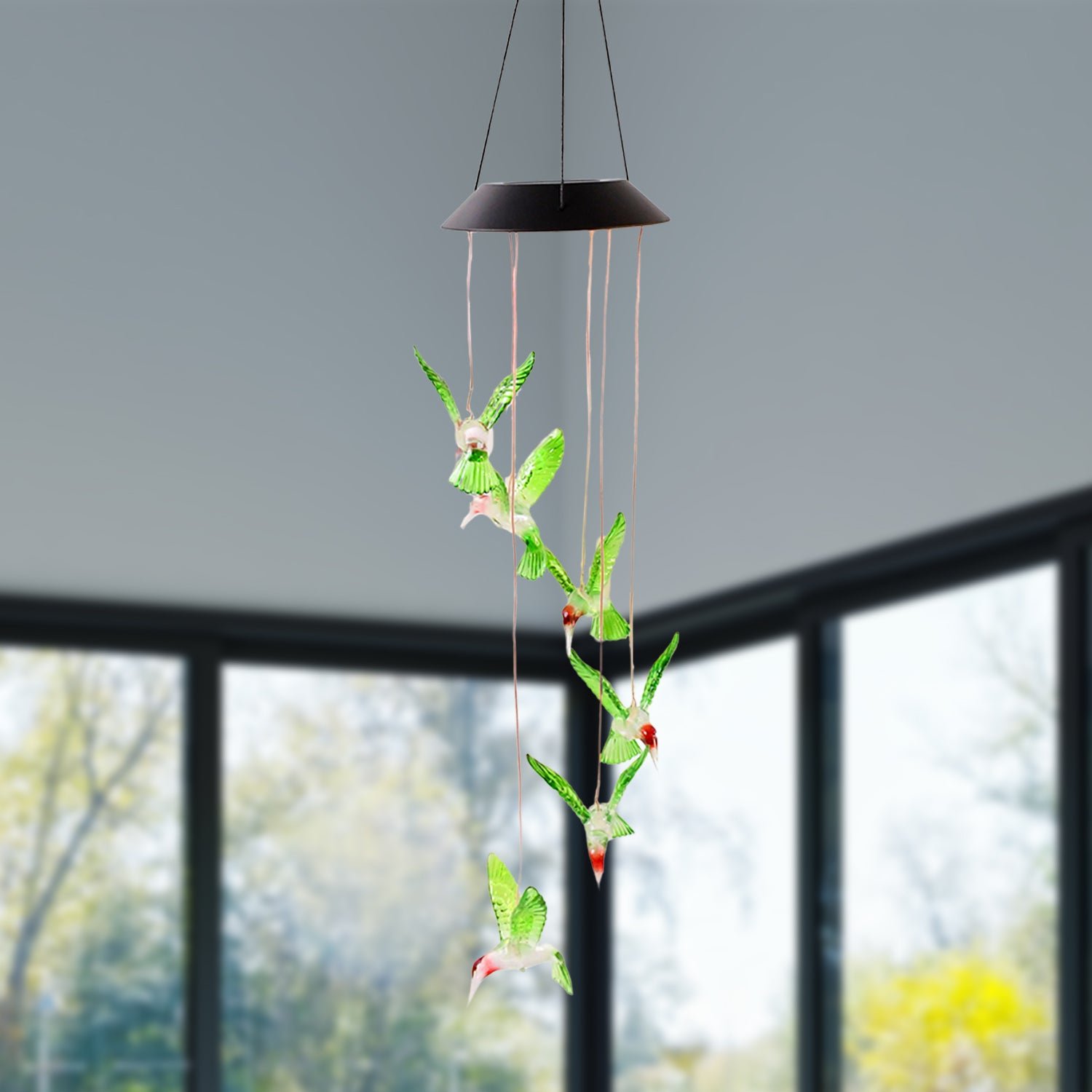 Solar Hummingbird Wind Chimes – Colorful LED Garden Decor