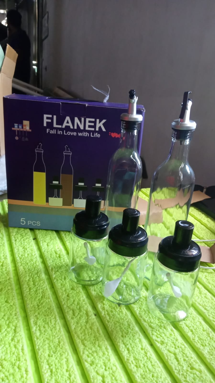 Glass Oil Dispenser & Spice Jar Set – Leakproof Storage |