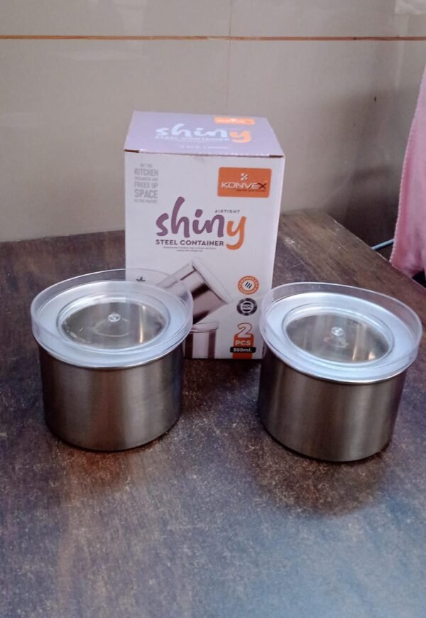 Airtight Stainless Steel Containers – See-Through Lid, 500ML (Set of 2) | Konvex
