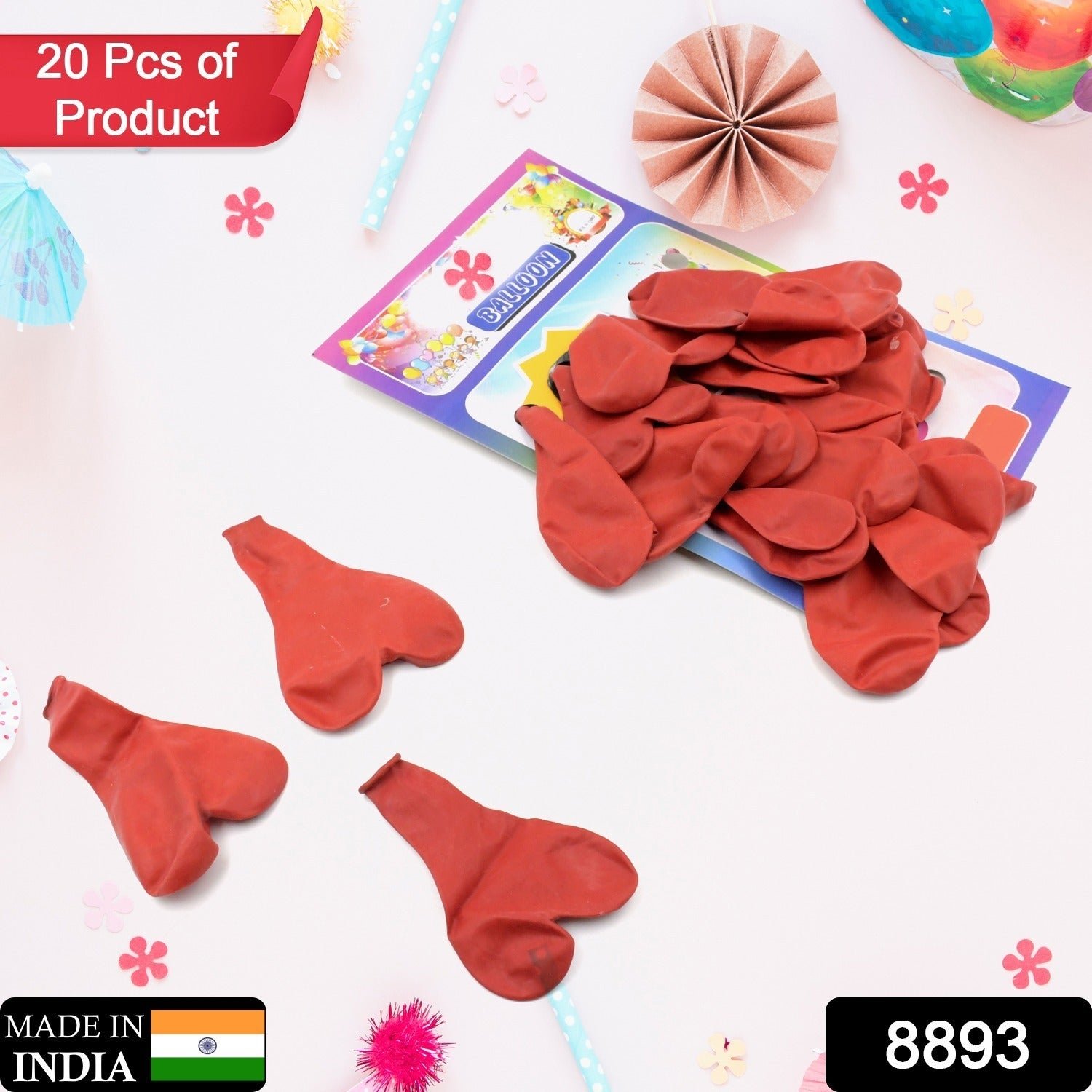 Heart Shaped Balloons – 20 Pcs Latex Set for Parties | Play & Move