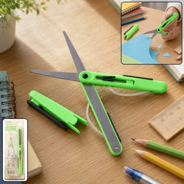 School Craft Scissors Pen Shape Portable Safety Cutter for Kids (1 Pc)