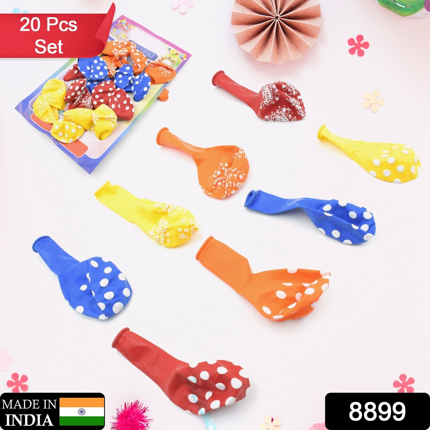 Party Balloons – Multicolor Latex, 20 Pcs Set | Play & Move