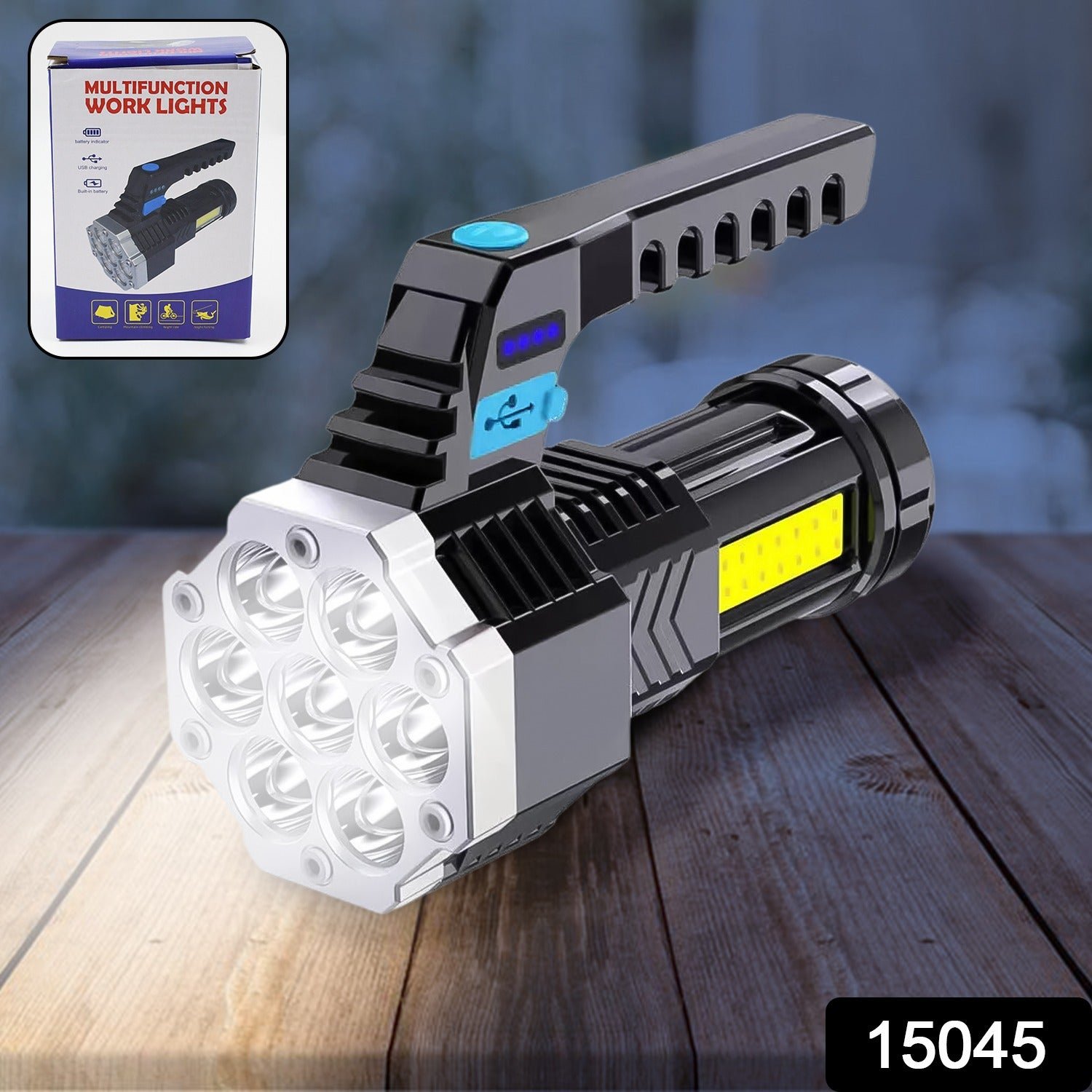 Rechargeable LED Flashlight – Portable 7-LED COB Torch | PHOBIA