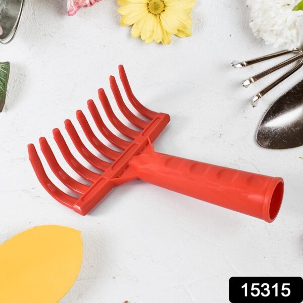 Plastic Garden Hand Rake – Lightweight 9-Tooth Cultivator Tool