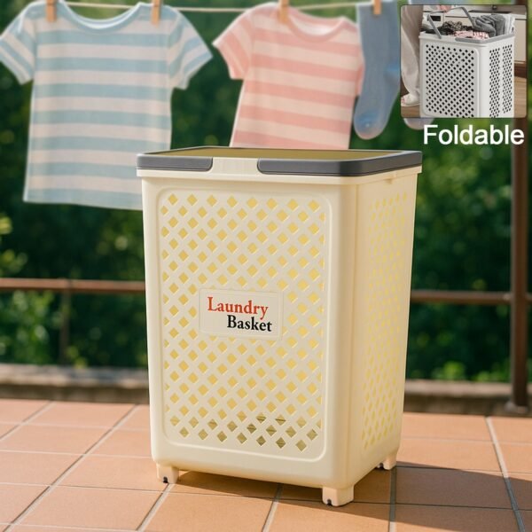 Large Foldable Laundry Basket with Wheels – Spacious & Portable