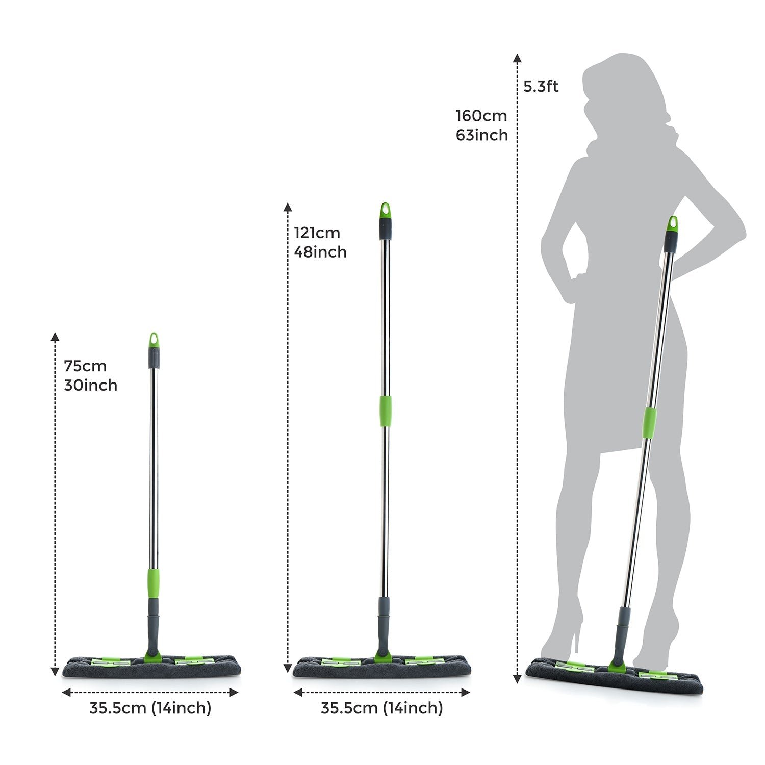 Microfiber Flat Mop – Wet & Dry, 360° Rotating Head | Ganesh