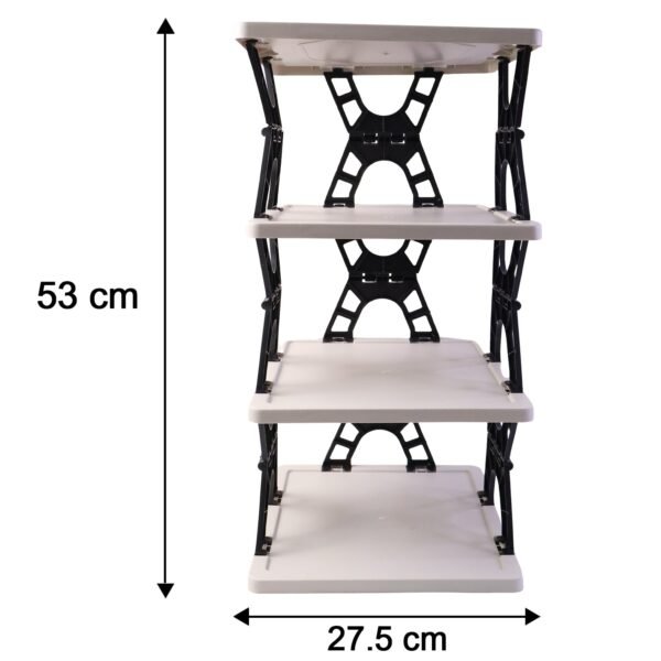 Multipurpose Foldable 4 Layer Storage Rack – Space Saving Organizer