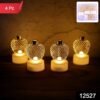 Apple LED Tealight Candles – Flameless Festive Glow (Set of 4)