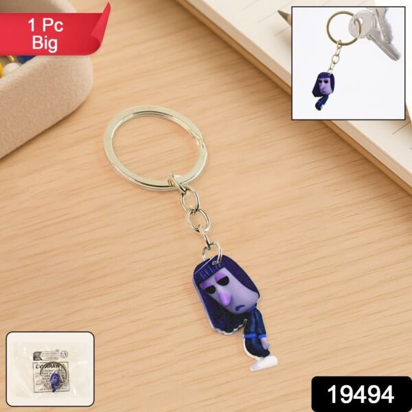 Big Cartoon Character Keychain – Bold Acrylic & Metal Charm
