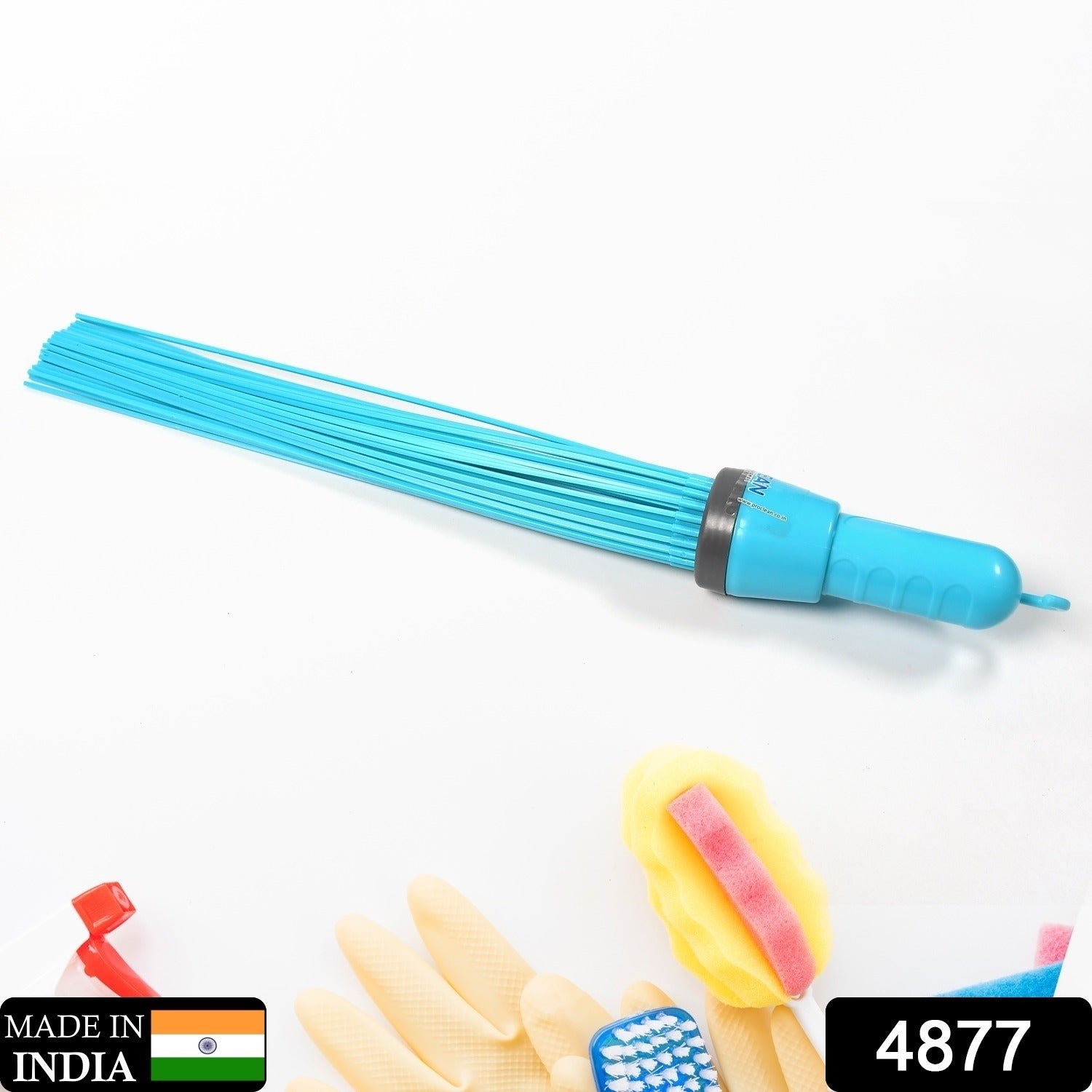 Plastic Stick Broom – 44 Flexible Bristles for Floors | Pro Clean