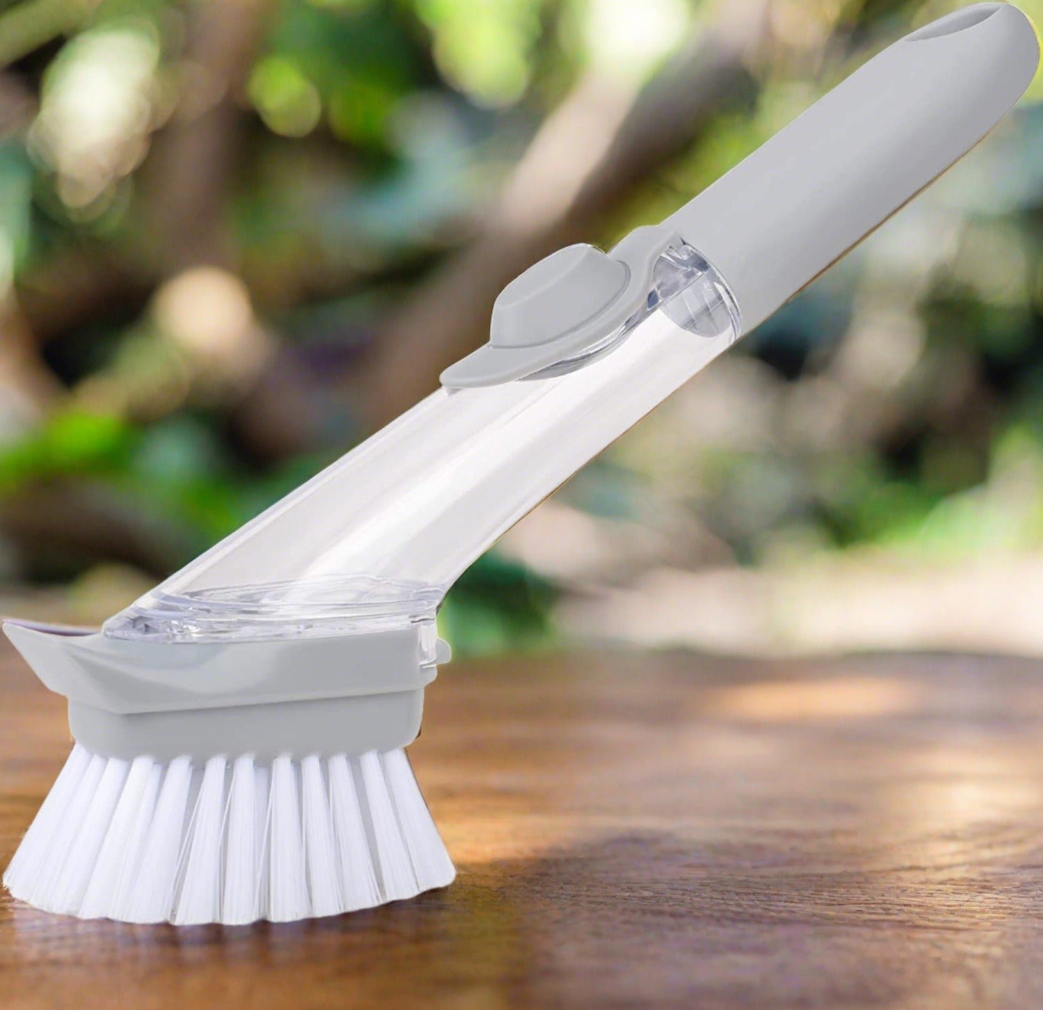 Liquid Dispenser Dish Brush – Built-in Scraper & Soap | SparkleTidy
