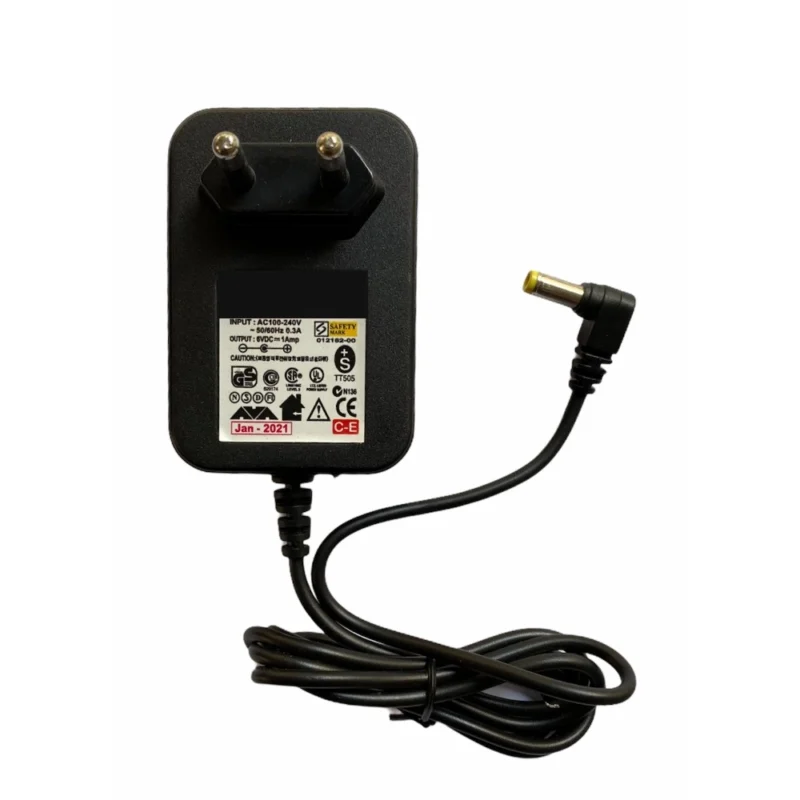 6V 1A Power Adapter, Power Supply AC Input 100 240 V and Output 6V 1A for Set Top Box_DTH Box, CCTV System, Router, Other Electronics And IT Gadgets with DC Pin (Black)