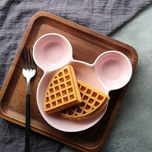 Kids Snack Plate – Mickey Shaped Sectioned Wheat Straw Plate | Baby Ladle