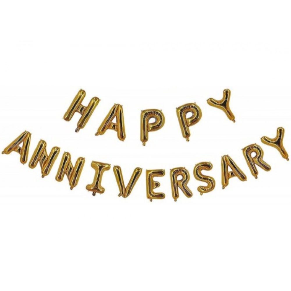 Generic Happy Anniversary Alphabet Foil Balloon Combo With Bottle And Cheersglass Balloons (Multicolor) - Image 3