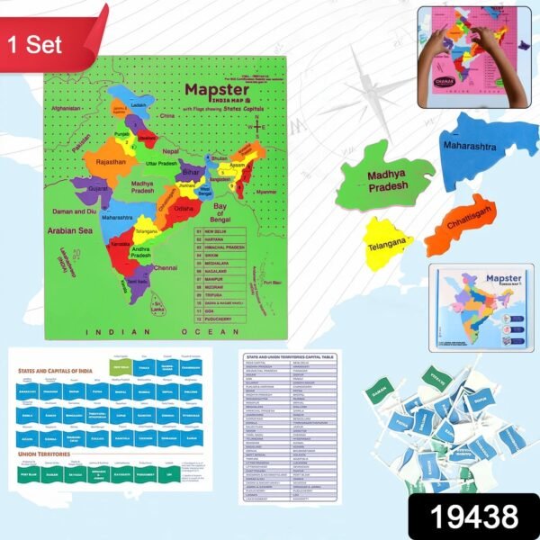 India Map Puzzle – Educational EVA Foam Game for Kids