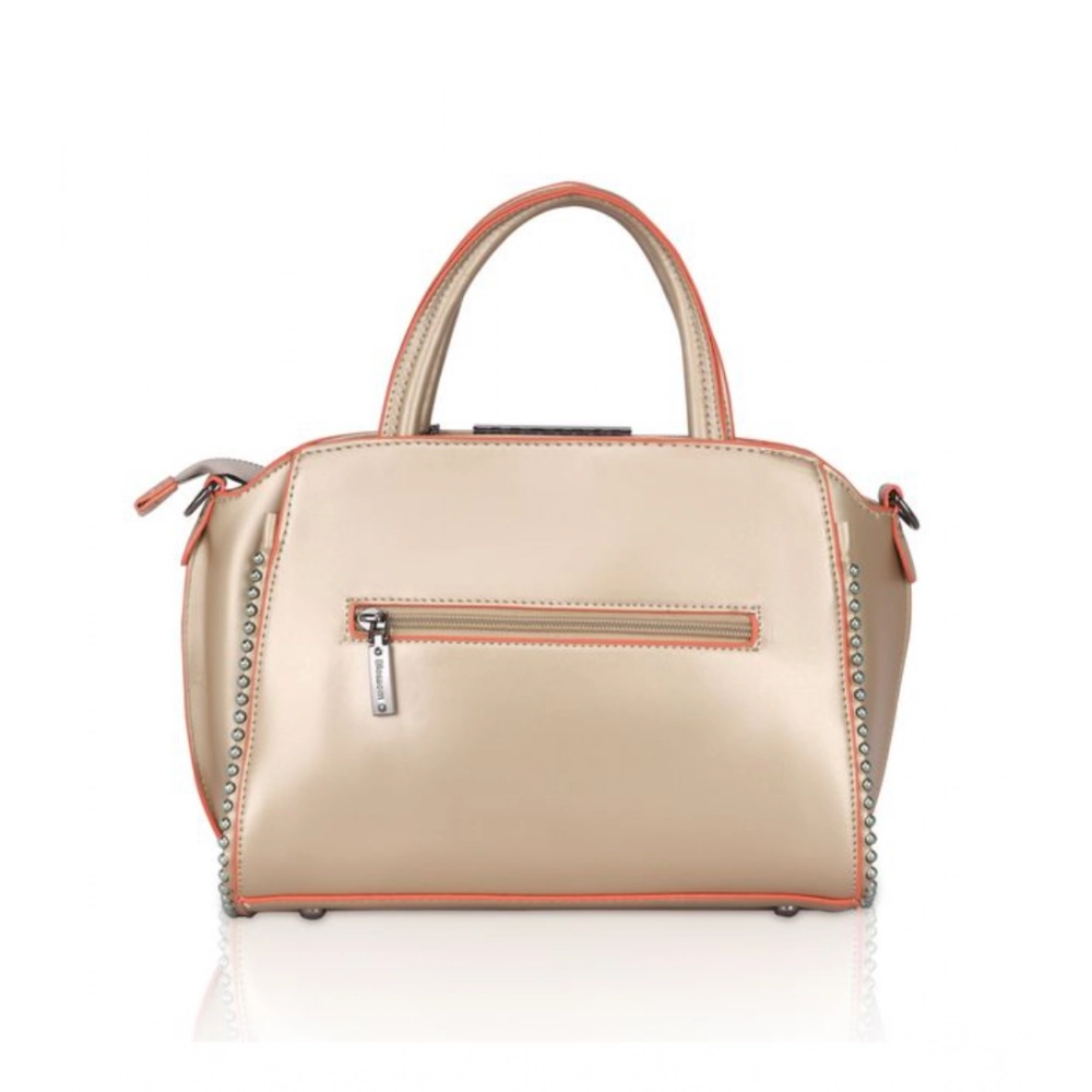 Women's Faux Leather Metal Beads Handbag (Gold) - Image 4