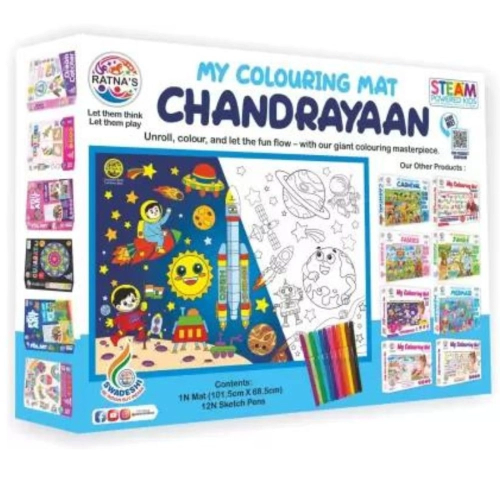 Chandrayaan Printed Colouring Mat | Canvas | Educational Toys | 3+ Years - Image 2