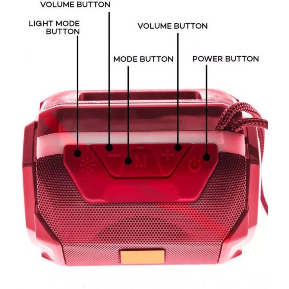 Plastic Rubber Wireless A005 Bluetooth Speaker (Red) - Image 2
