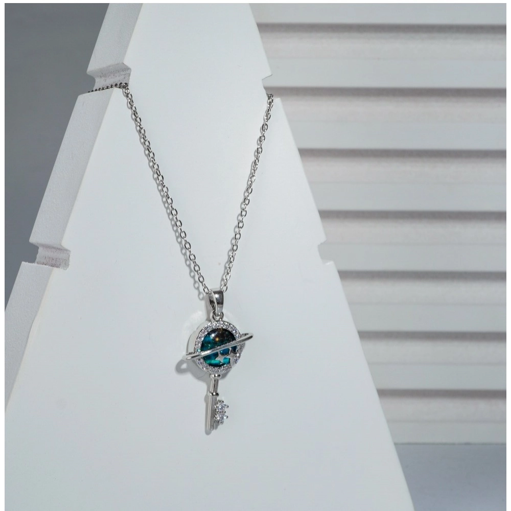 Generic Women's Stainless Steel Key Design Delicate Chain (Silver Plated) - Image 3