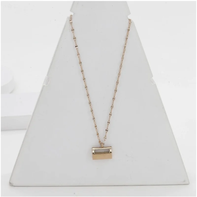Generic Women's Stainless Steel Mini Suitcase Pendent Delicate Chain (Gold Plated)