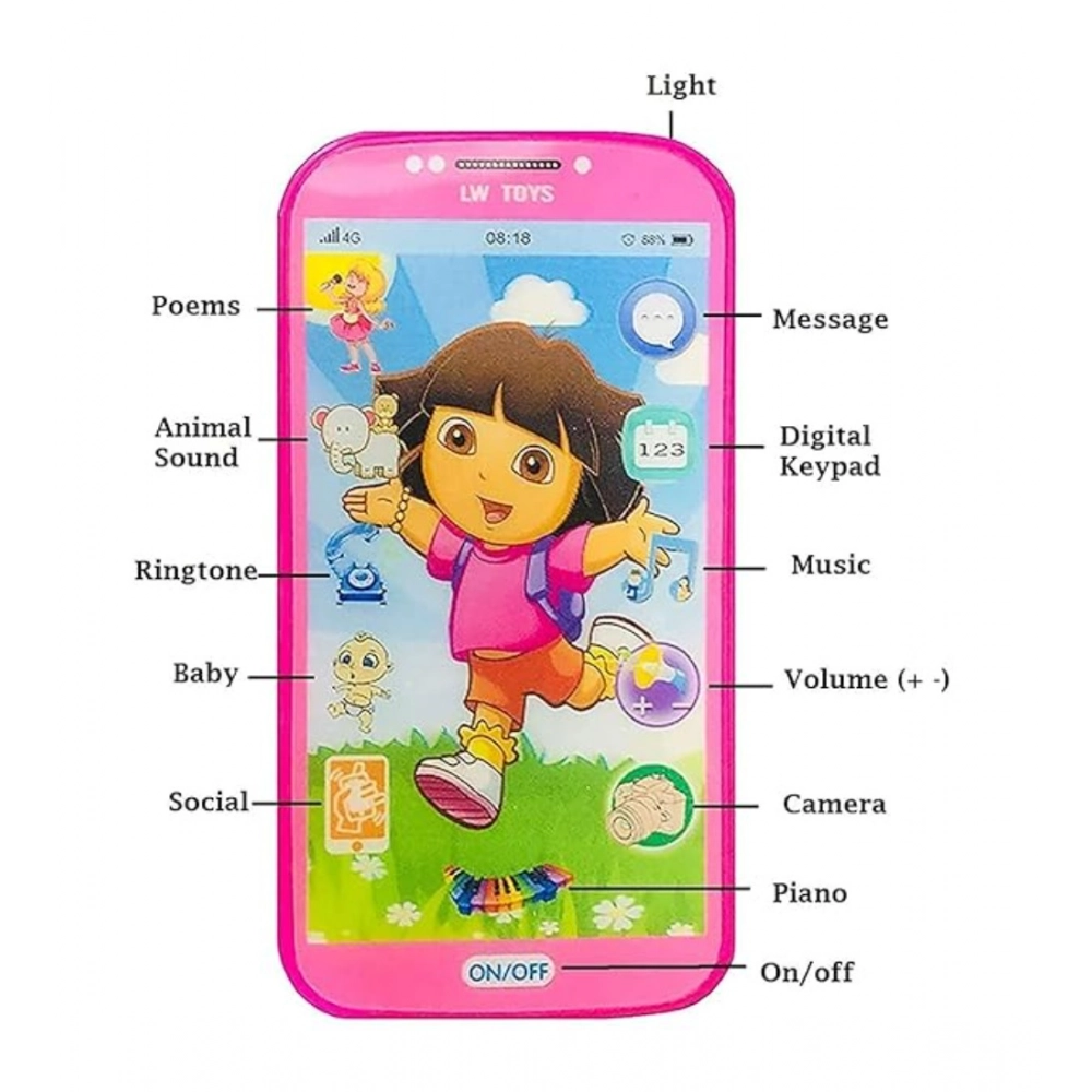 Plastic Mobile Smartphone With Touch Screen And Multiple Sound Effects (Multicolor ) - Image 2