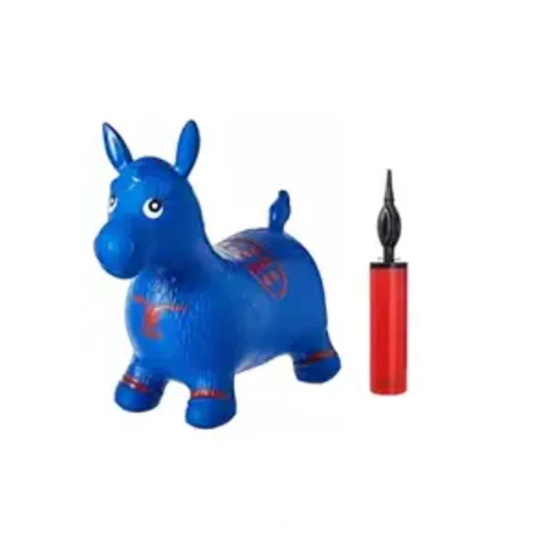 Plastic Inflatable Jumping And Riding Horse Air Animal Shape Jumping Toys (Multicolor )