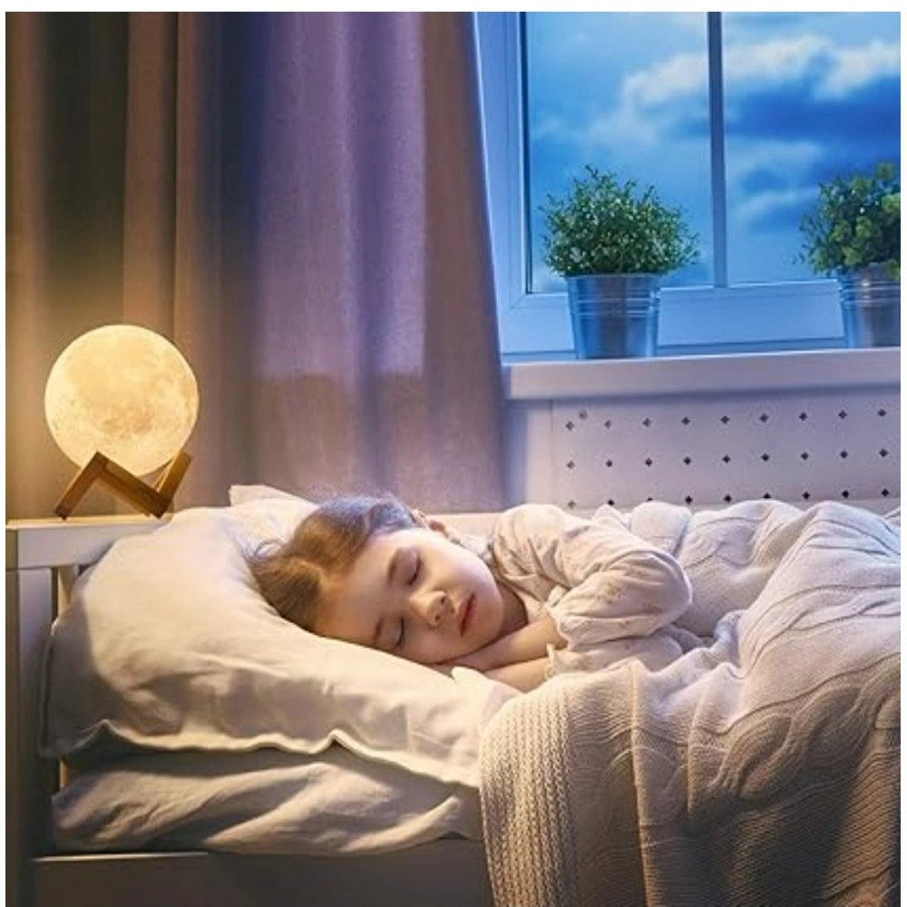 Plastic 3D Moon Night Lamp (Multicolor) - Image 3