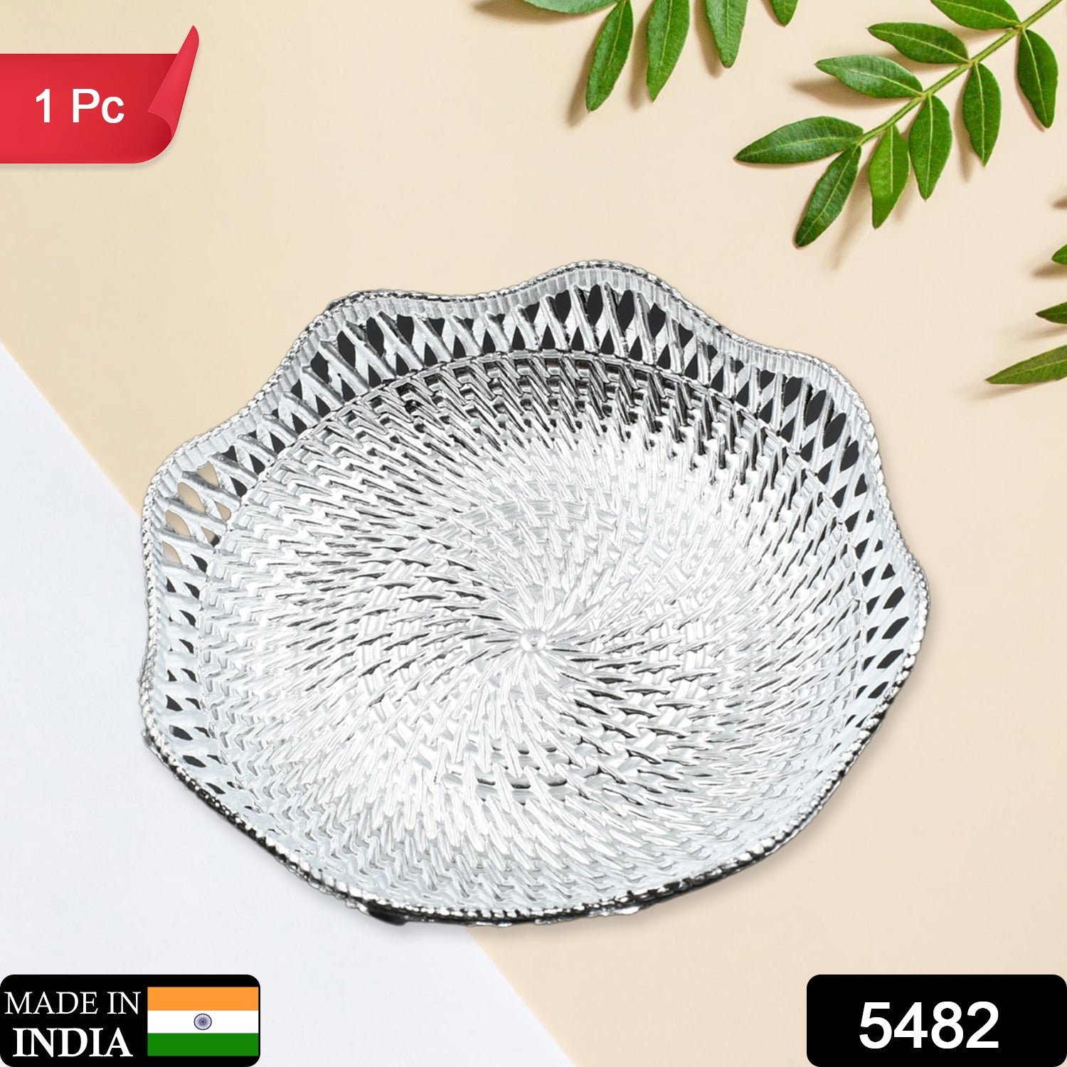 Mukhwas Serving Tray – Durable Plastic, Traditional Round 18cm |