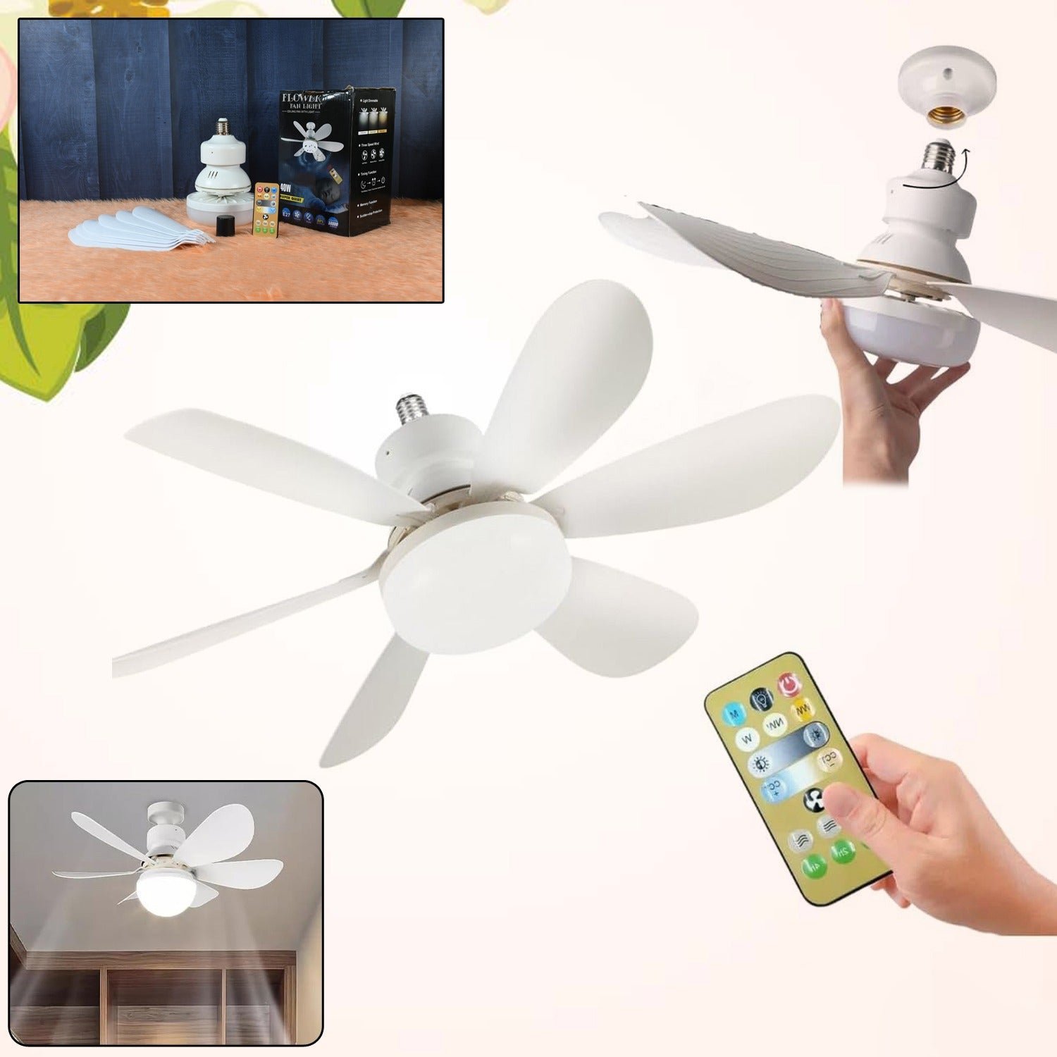LED Ceiling Fan – Remote Control, Triple Light | Indo Glow