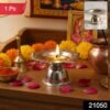 Puja Diya Stand – Stainless Steel Traditional Oil Lamp Holder
