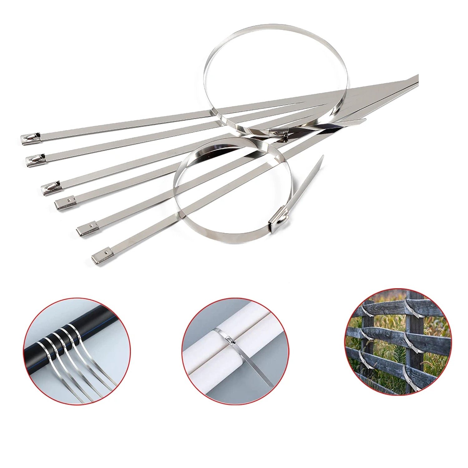 Stainless Steel Cable Ties – 100mm Rustproof 10-Pack | WipeTech