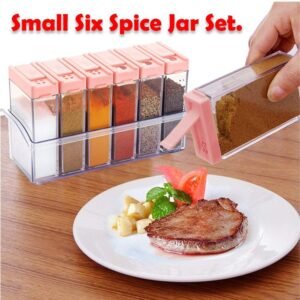Plastic Spice Jars – Airtight 6-Piece Multicolor Set | Tidy Table