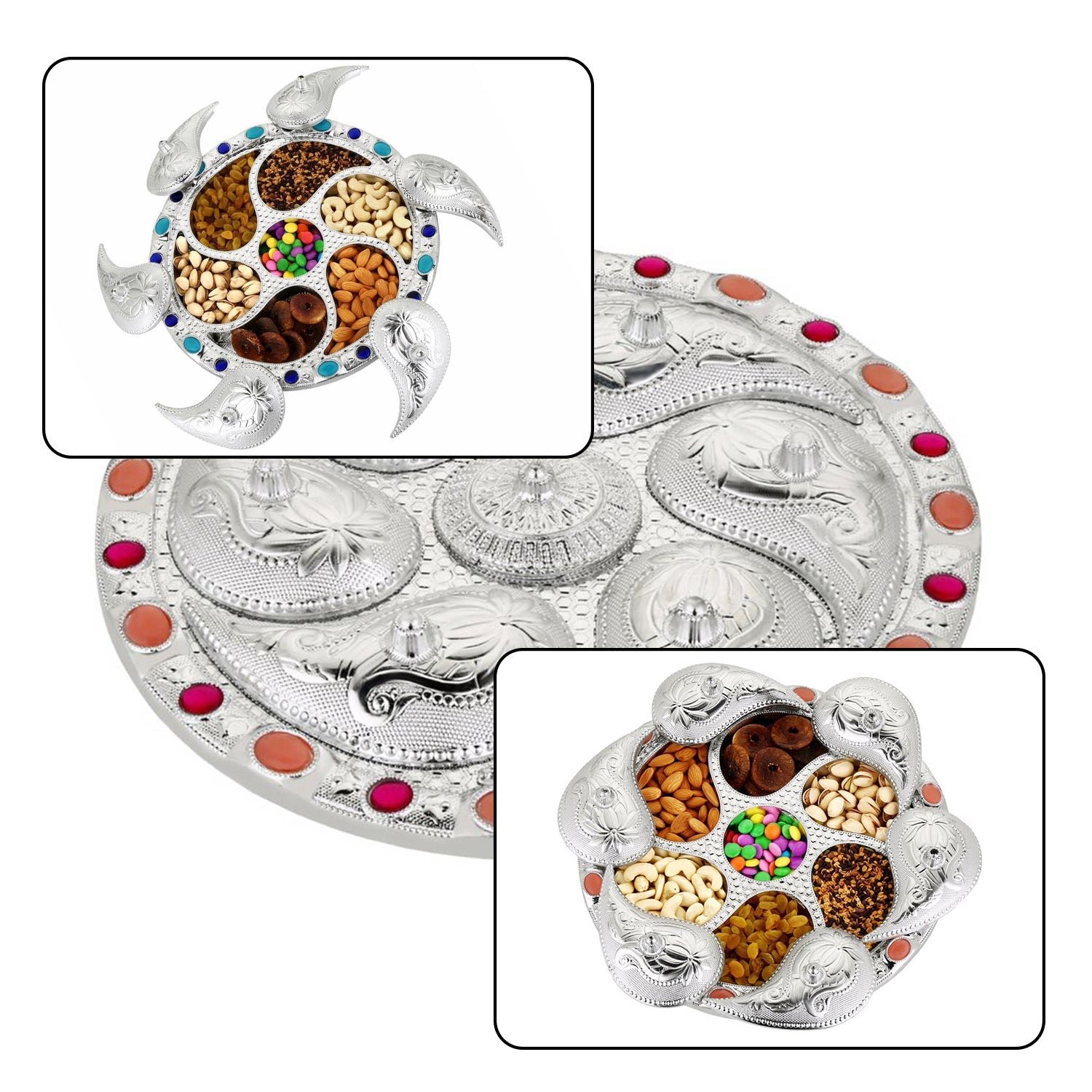 5_27f43684-5fad-498c-baba-3721dcdd8897 Rotating Dry Fruit Tray – 7-Compartment Snack Server | Lunchie Bunchie