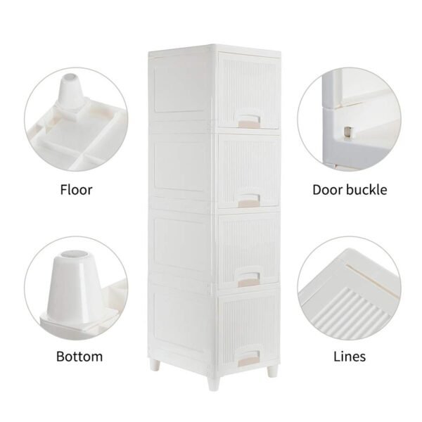 Foldable Storage Cabinet – 4-Layer Plastic Drawers | Velvet Organizers