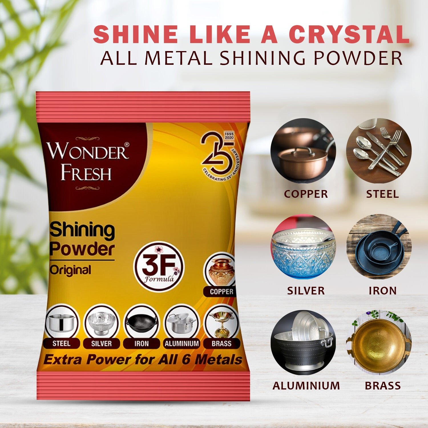 Metal Polishing Powder – Multi-Metal Cleaner & Shine | Wonder Fresh