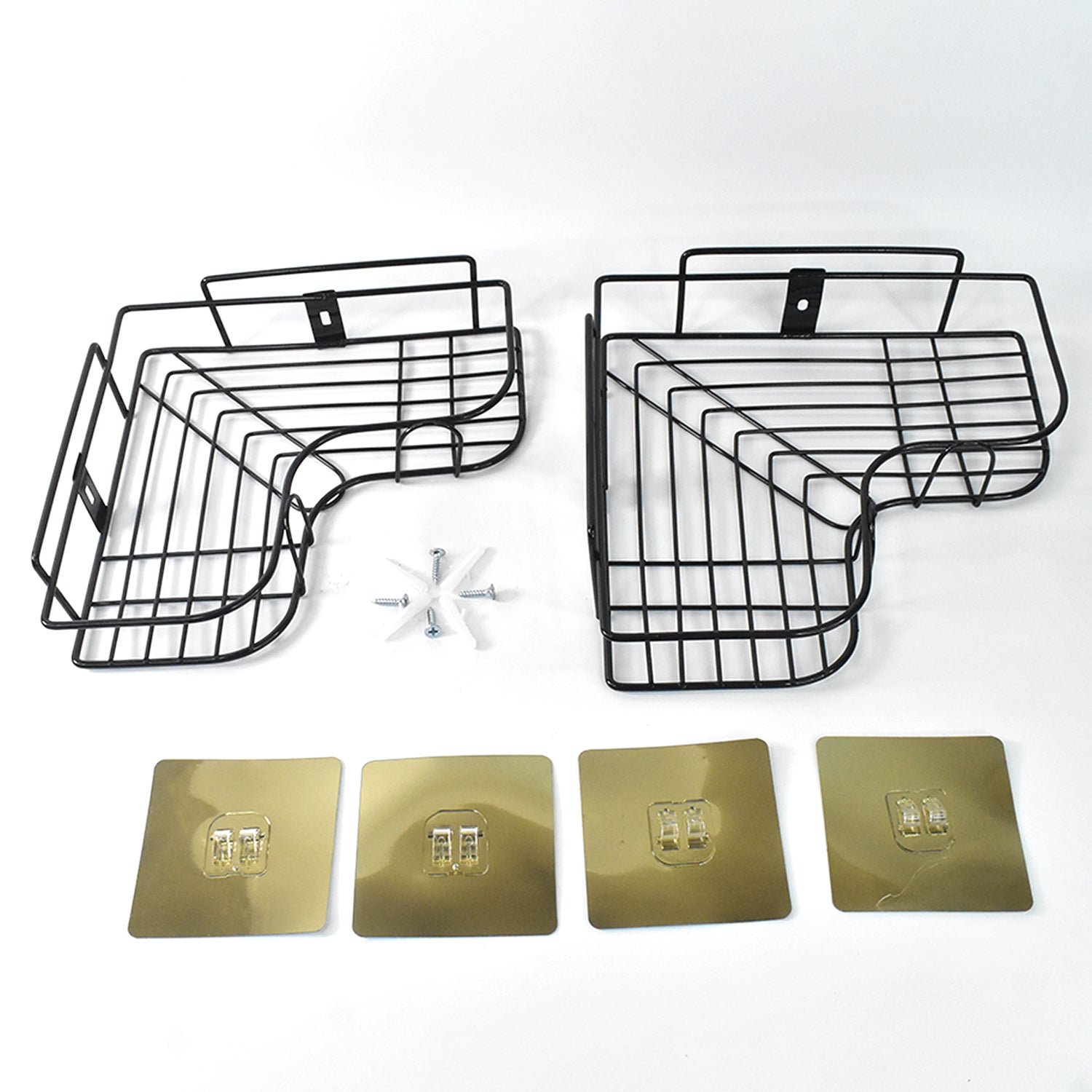 Metal Shower Shelf 2-Pack – Rustproof No-Drill Corner Organizer