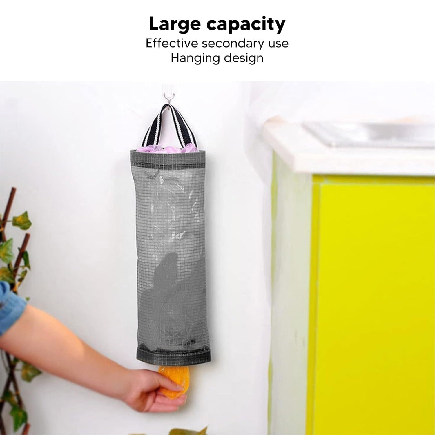 Hanging Waste Bag Holder – Durable Mesh Organizer | Tidy Table