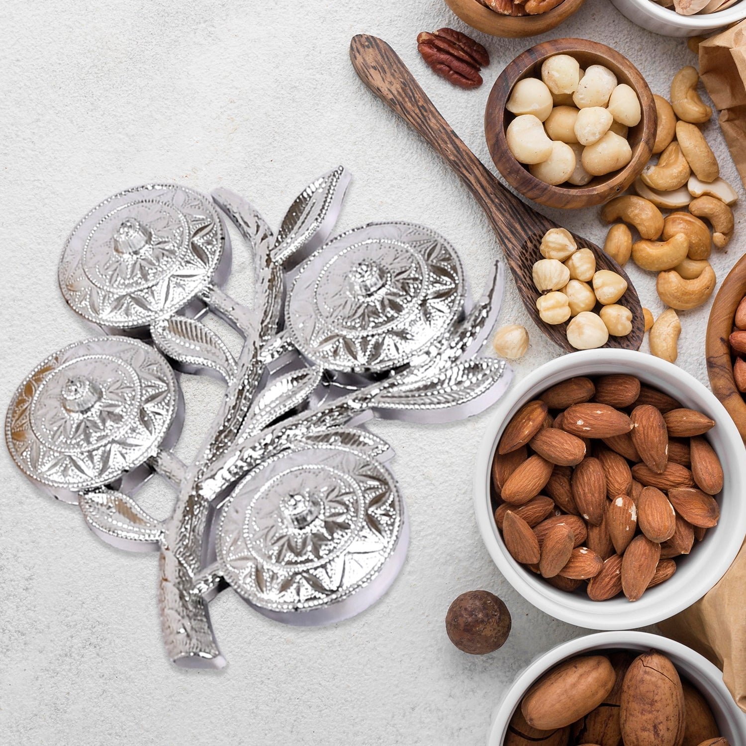 Mukhwas Serving Tray – Tree Shape 4-Compartment | Styleva