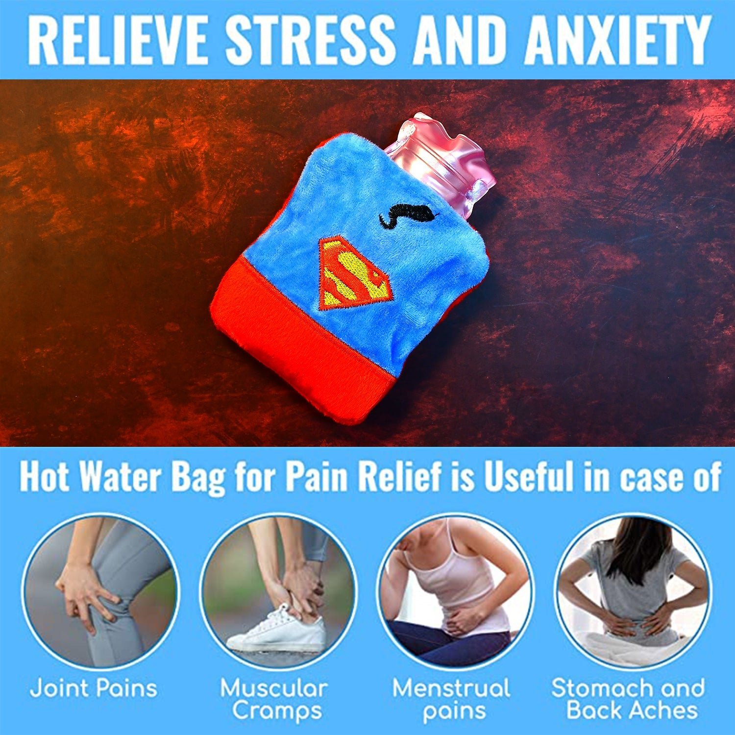 Hot Water Bag for Pain Relief – Soft Cover | Velvet Wellness