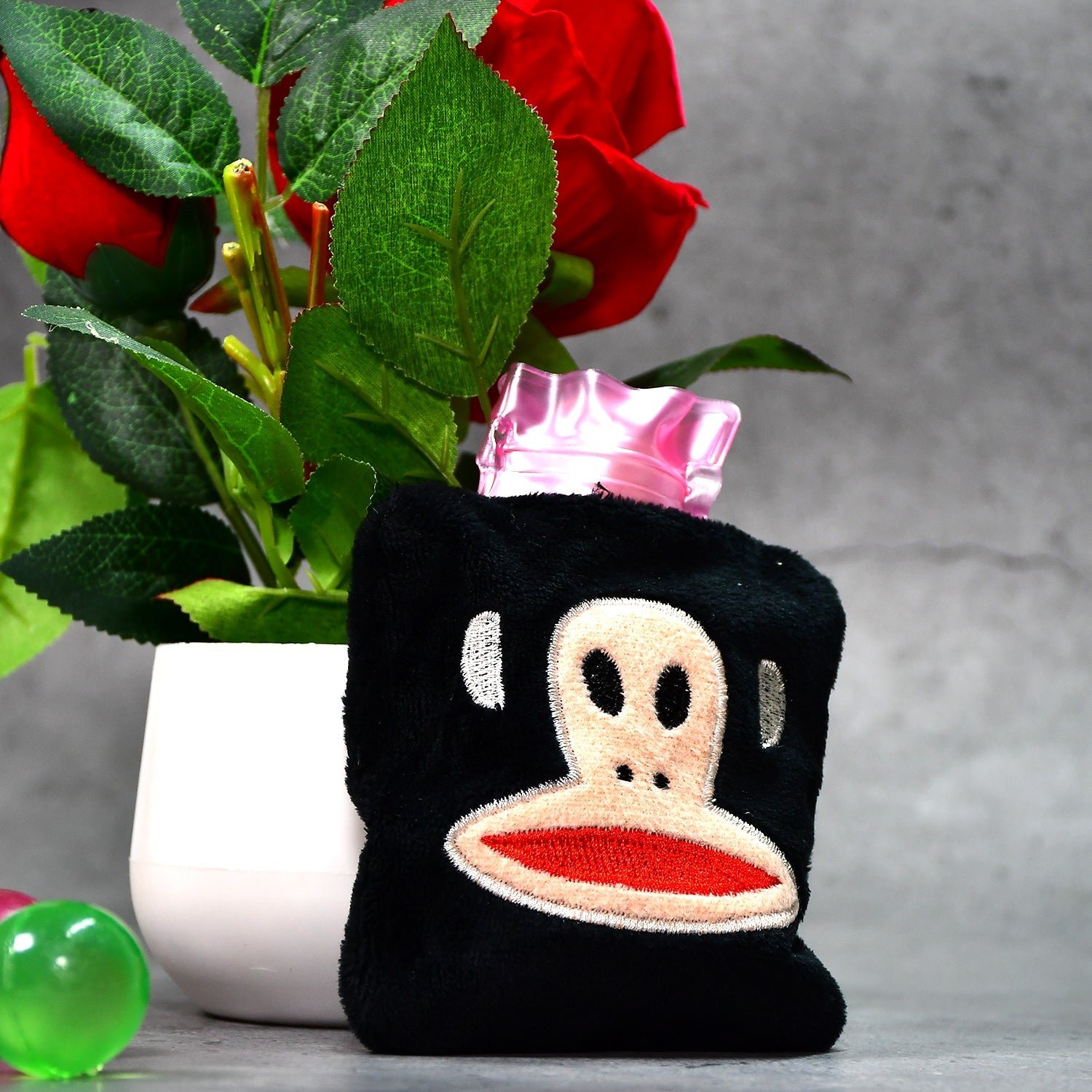 Mini Hot Water Bag – Emoji Cover for Pain Relief | Velvet Wellness