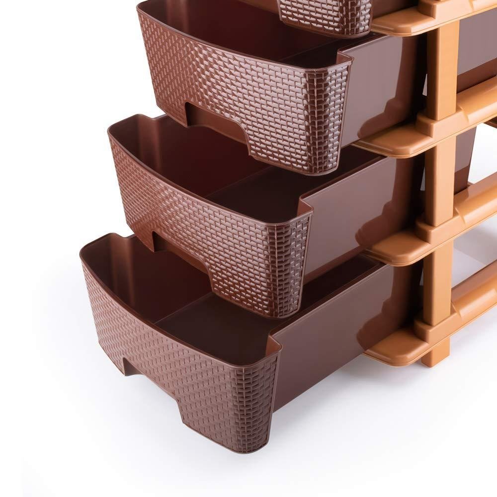 Plastic Modular Drawer – 5-Tier Brown Storage | Organivo